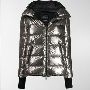 HERNO metallic effect puffer performance coat NWT